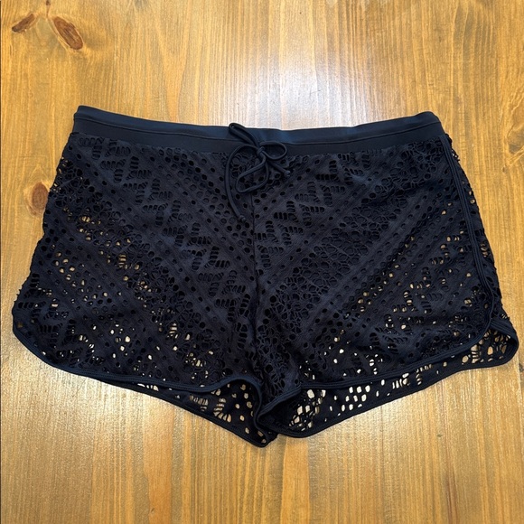 NWOT solid Black Swim Briefs with built in shorts overlay - Picture 1 of 7